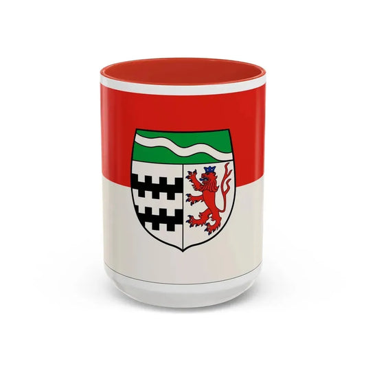 Flag of Rheinisch Bergischer Germany - Accent Coffee Mug 15oz Red - Go Mug Yourself