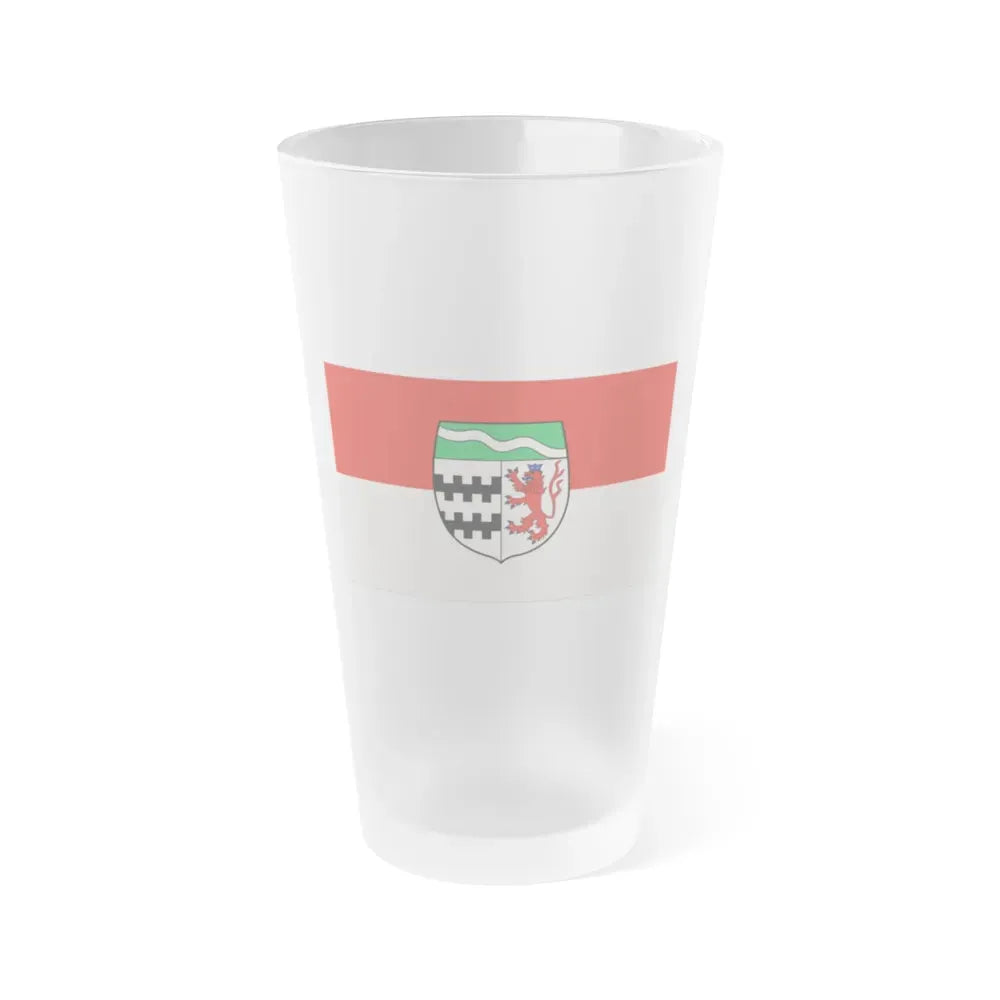 Flag of Rheinisch Bergischer Germany - Frosted Pint Glass 16oz 16oz Frosted - Go Mug Yourself