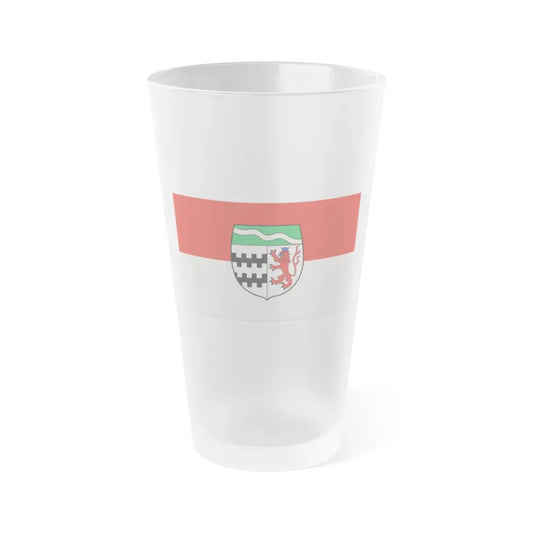 Flag of Rheinisch Bergischer Germany - Frosted Pint Glass 16oz 16oz Frosted - Go Mug Yourself