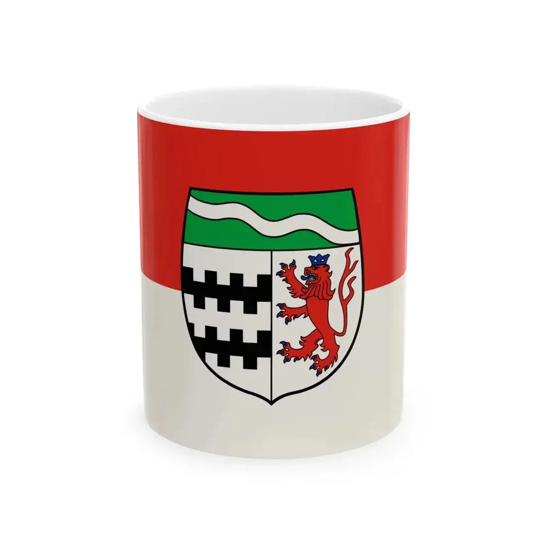 Flag of Rheinisch Bergischer Germany - White Coffee Mug 11oz - Go Mug Yourself