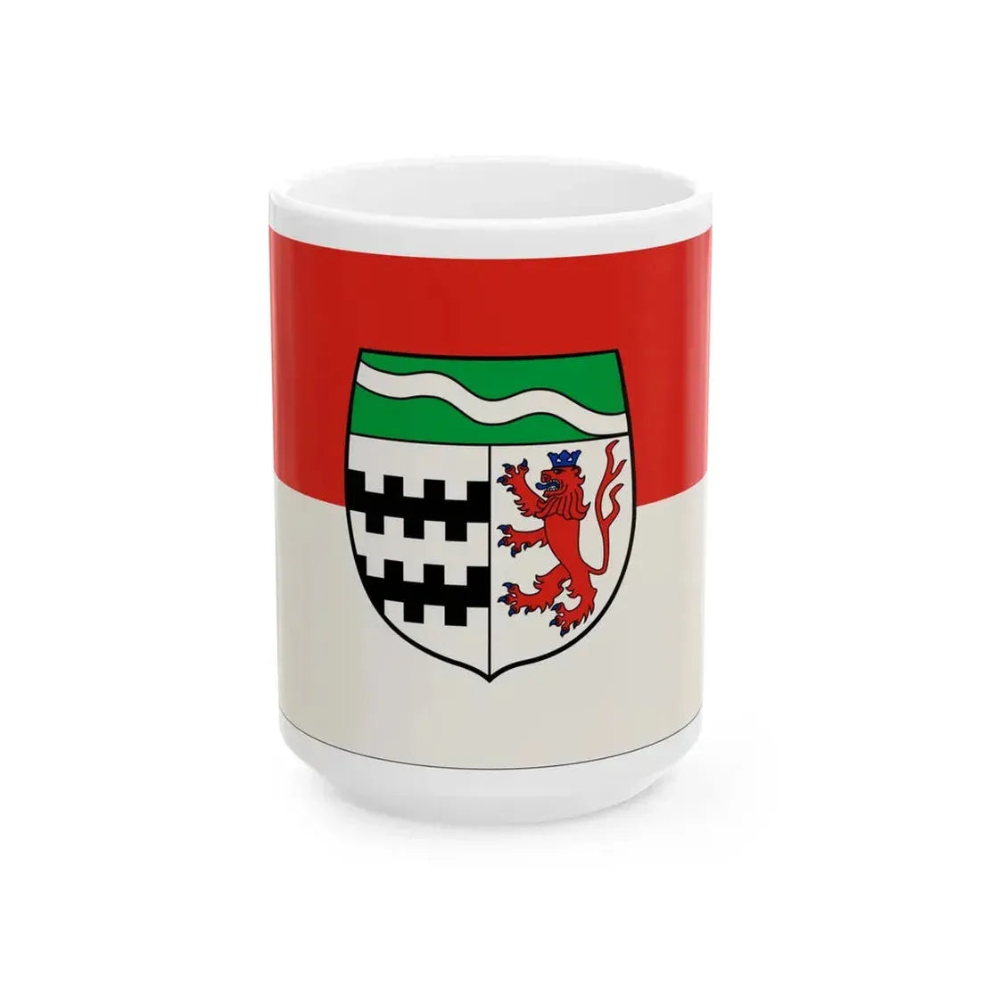 Flag of Rheinisch Bergischer Germany - White Coffee Mug 15oz - Go Mug Yourself