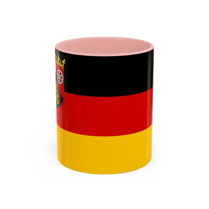 Flag of Rhineland Palatinate Germany - Accent Coffee Mug 11oz Pink - Go Mug Yourself