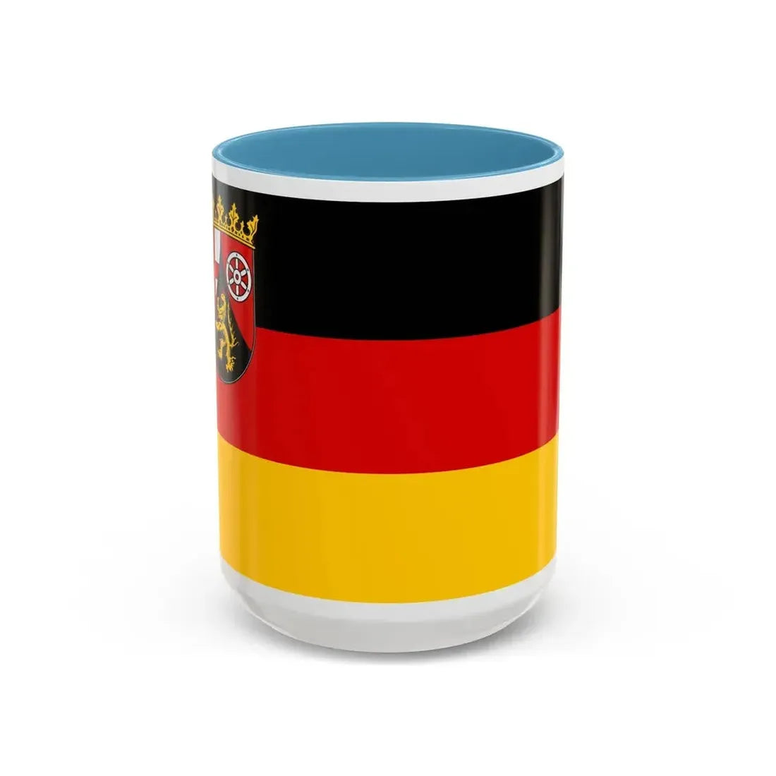 Flag of Rhineland Palatinate Germany - Accent Coffee Mug 15oz Light Blue - Go Mug Yourself