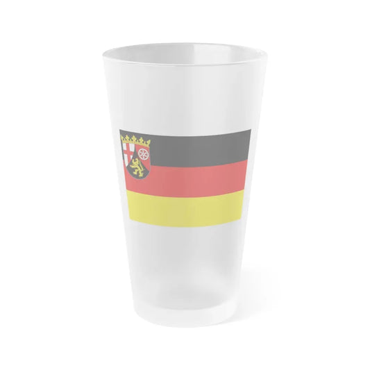 Flag of Rhineland Palatinate Germany - Frosted Pint Glass 16oz 16oz Frosted - Go Mug Yourself