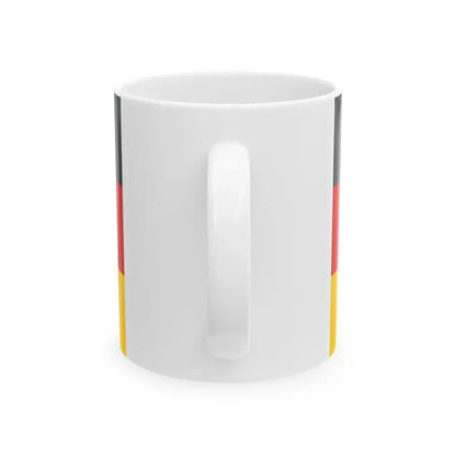 Flag of Rhineland-Palatinate with centered coat of arms (Germany) White Coffee Mug - Go Mug Yourself