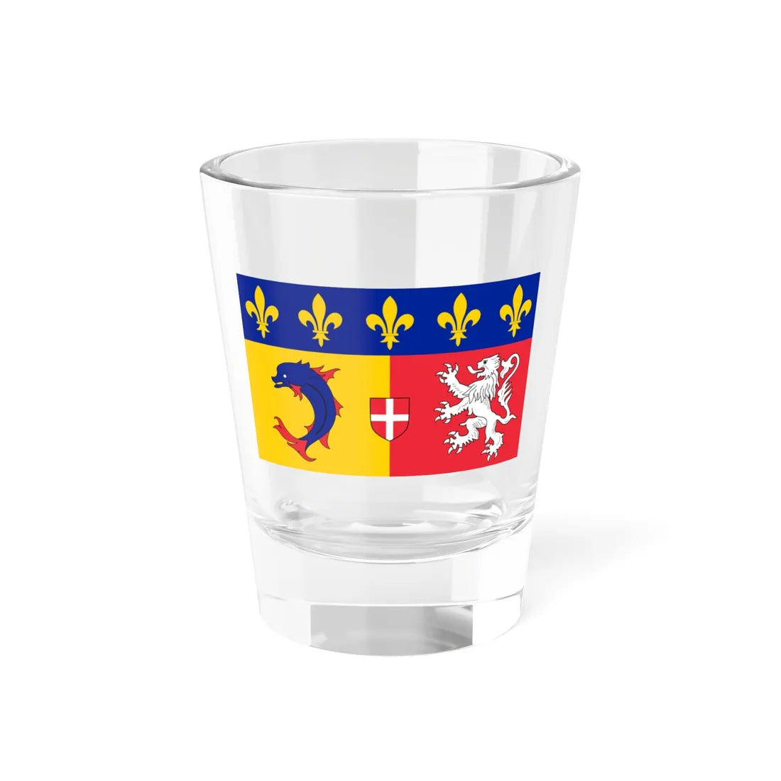 Flag of Rhône-Alpes (Belgium) Shot Glass 1.5oz 1.5oz - Go Mug Yourself