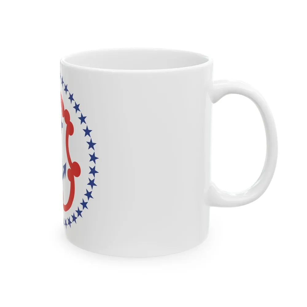 Flag of Rhode Island 1877-1882 (United States) White Coffee Mug - Go Mug Yourself