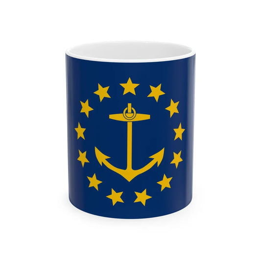 Flag of Rhode Island 1882-1897 (United States) White Coffee Mug 11oz - Go Mug Yourself