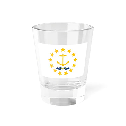 Flag of Rhode Island 3-2 (United States) Shot Glass 1.5oz 1.5oz - Go Mug Yourself
