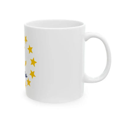 Flag of Rhode Island 3-2 (United States) White Coffee Mug - Go Mug Yourself