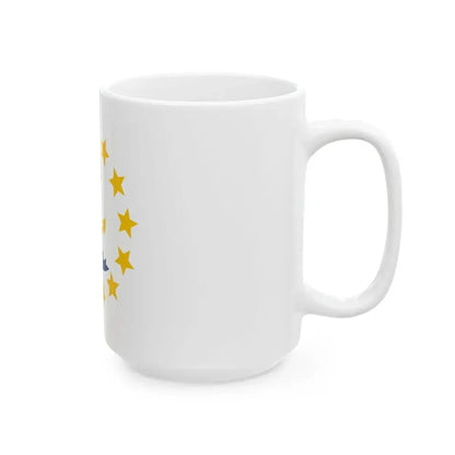 Flag of Rhode Island 3-2 (United States) White Coffee Mug - Go Mug Yourself