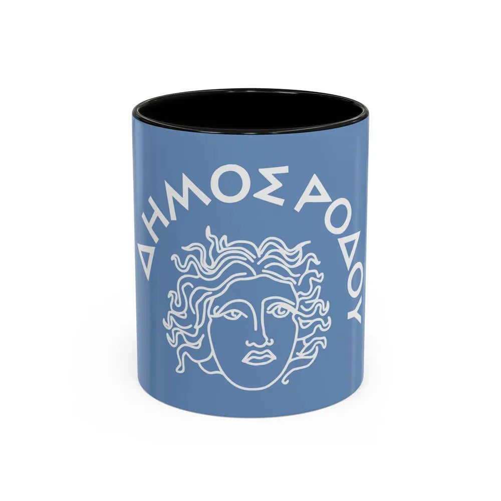 Flag of Rhodes Island Greece - Accent Coffee Mug 11oz Black - Go Mug Yourself