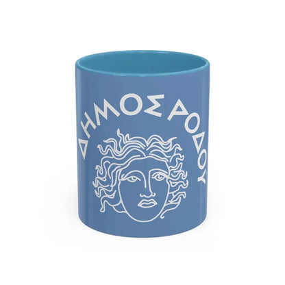 Flag of Rhodes Island Greece - Accent Coffee Mug 11oz Light Blue - Go Mug Yourself