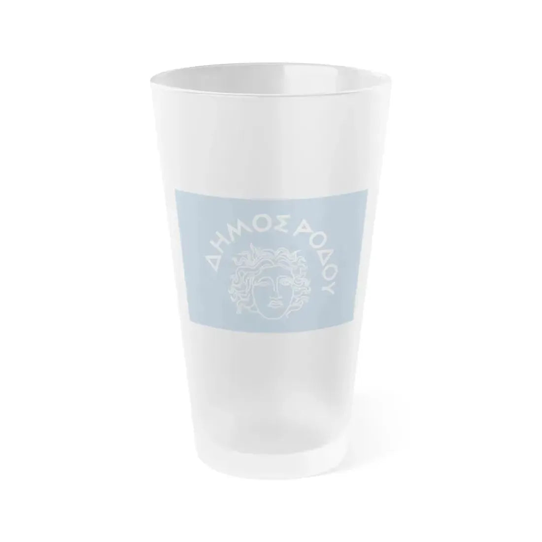 Flag of Rhodes Island Greece - Frosted Pint Glass 16oz 16oz Frosted - Go Mug Yourself