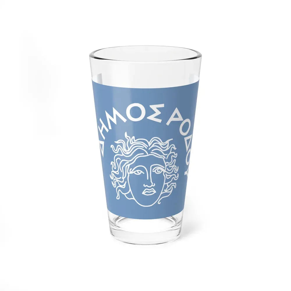 Flag of Rhodes Island Greece - Pint Glass 16oz 16oz - Go Mug Yourself