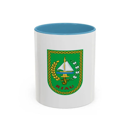 Flag of Riau Indonesia - Accent Coffee Mug 11oz Light Blue - Go Mug Yourself