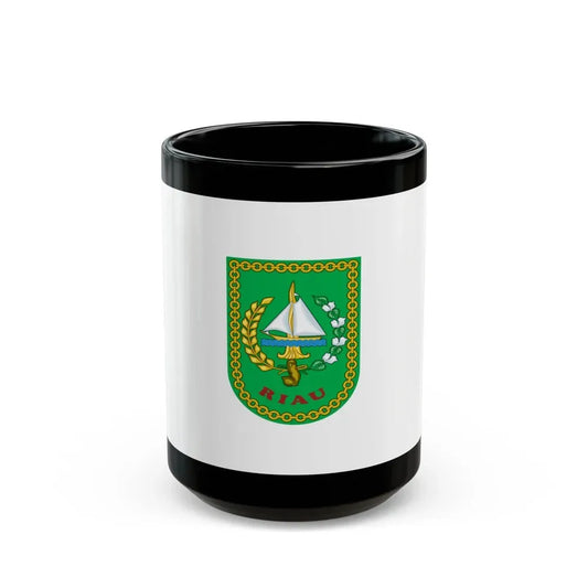 Flag of Riau Indonesia - Black Coffee Mug 15oz - Go Mug Yourself