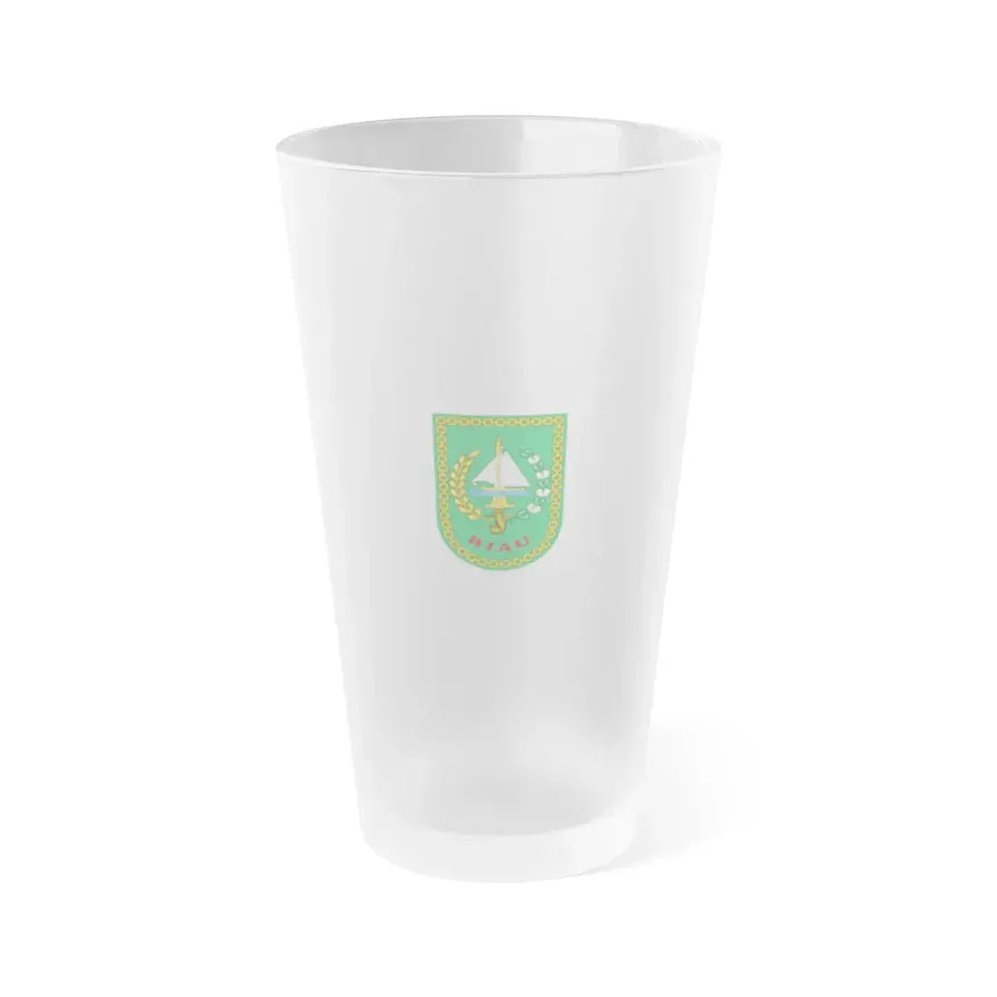 Flag of Riau Indonesia - Frosted Pint Glass 16oz 16oz Frosted - Go Mug Yourself