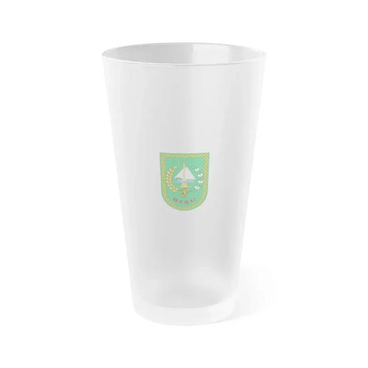 Flag of Riau Indonesia - Frosted Pint Glass 16oz 16oz Frosted - Go Mug Yourself