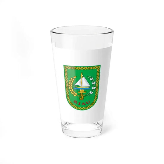 Flag of Riau Indonesia - Pint Glass 16oz 16oz - Go Mug Yourself