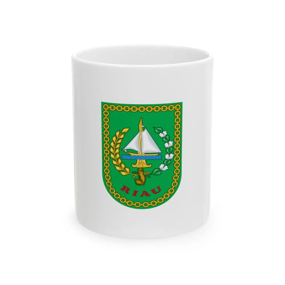 Flag of Riau Indonesia - White Coffee Mug-11oz-Go Mug Yourself