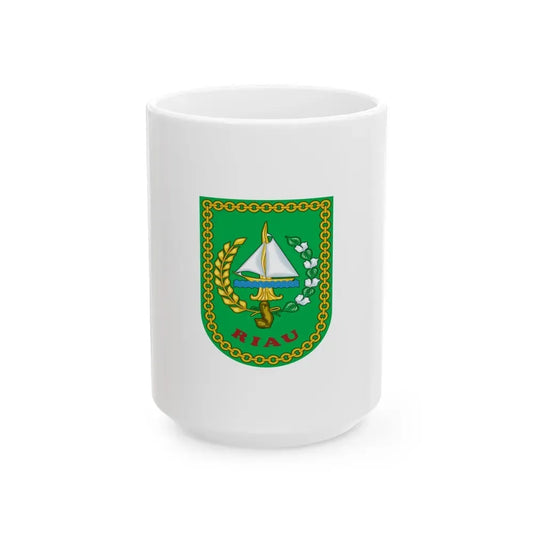 Flag of Riau Indonesia - White Coffee Mug 15oz - Go Mug Yourself