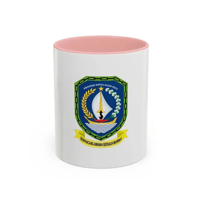 Flag of Riau Islands Indonesia - Accent Coffee Mug 11oz Pink - Go Mug Yourself