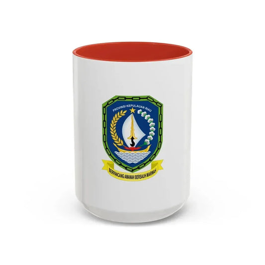 Flag of Riau Islands Indonesia - Accent Coffee Mug 15oz Red - Go Mug Yourself
