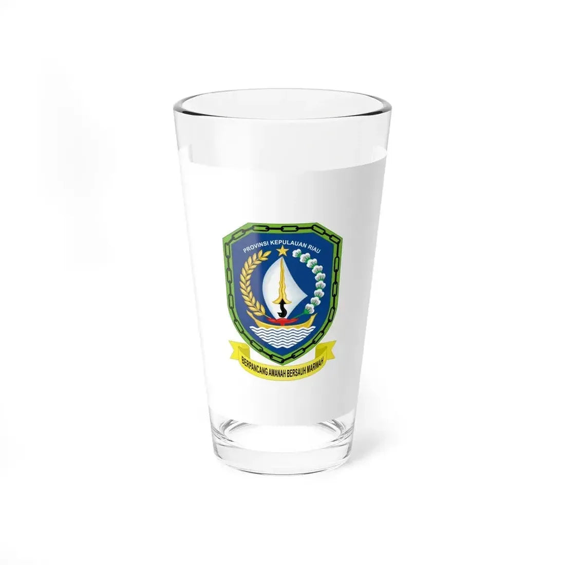 Flag of Riau Islands Indonesia - Pint Glass 16oz 16oz - Go Mug Yourself
