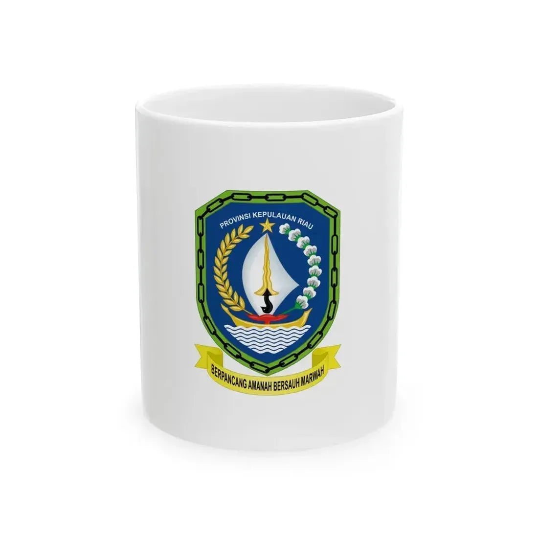 Flag of Riau Islands Indonesia - White Coffee Mug 11oz - Go Mug Yourself