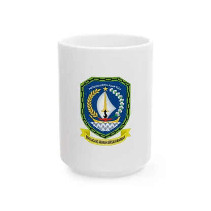 Flag of Riau Islands Indonesia - White Coffee Mug 15oz - Go Mug Yourself