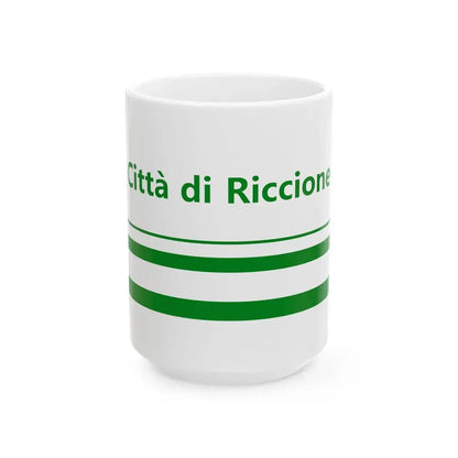 Flag of Riccione Variant (Italy) White Coffee Mug 15oz - Go Mug Yourself