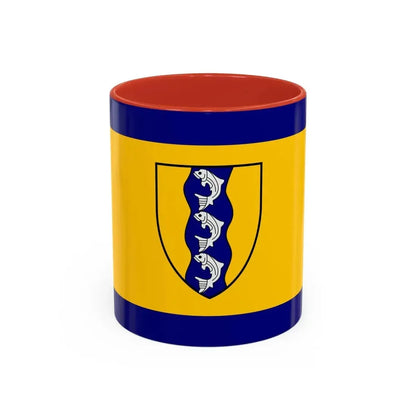 Flag of Richmond British Columbia Canada - Accent Coffee Mug 11oz Red - Go Mug Yourself