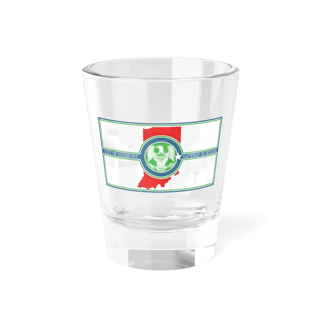 Flag of Richmond Indiana (India) Shot Glass 1.5oz 1.5oz - Go Mug Yourself