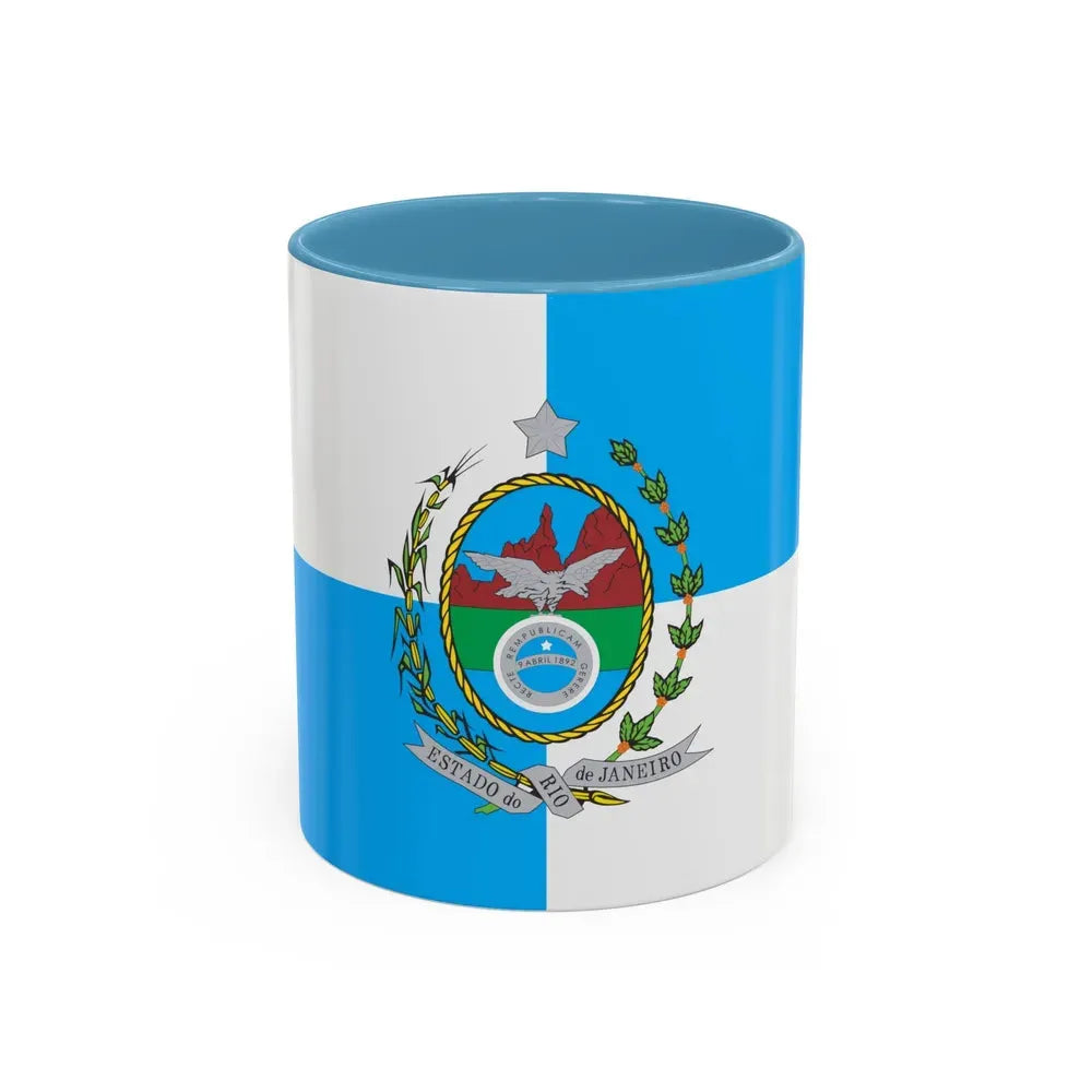 Flag of Rio de Janeiro Brazil - Accent Coffee Mug 11oz Light Blue - Go Mug Yourself