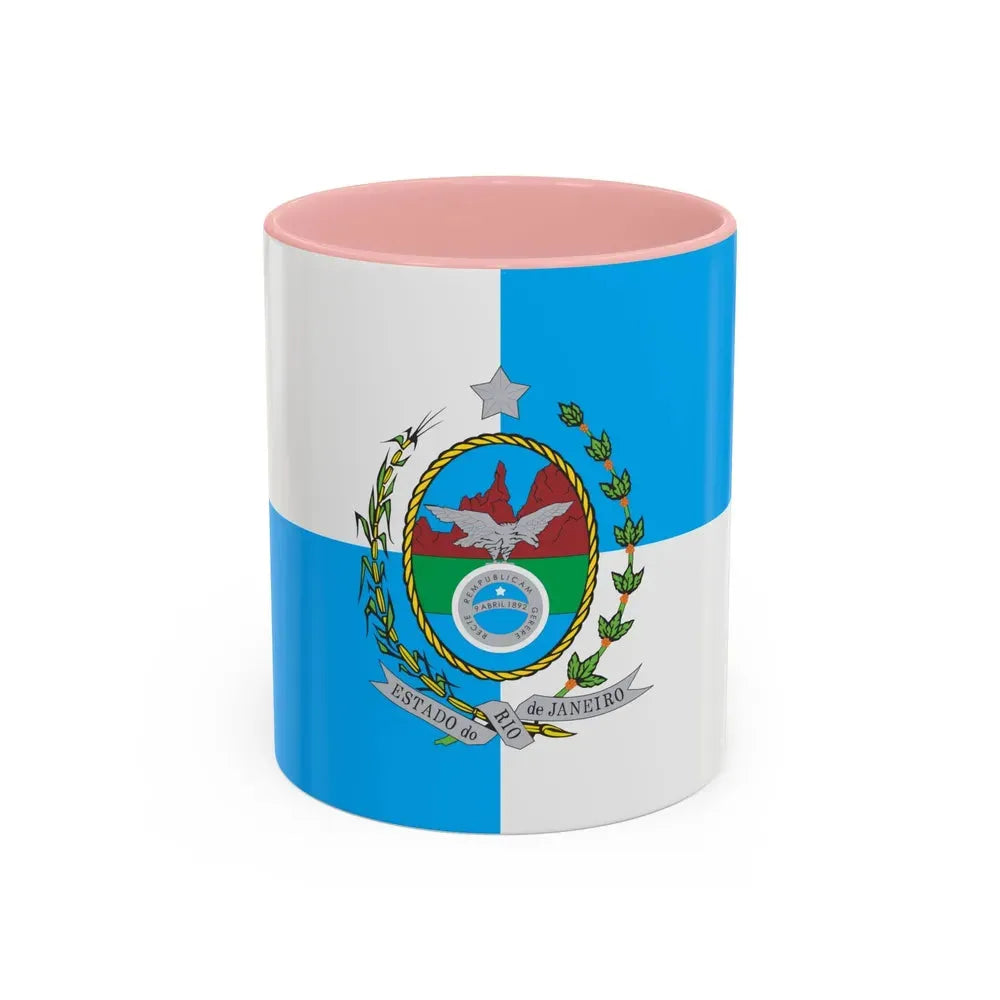 Flag of Rio de Janeiro Brazil - Accent Coffee Mug 11oz Pink - Go Mug Yourself