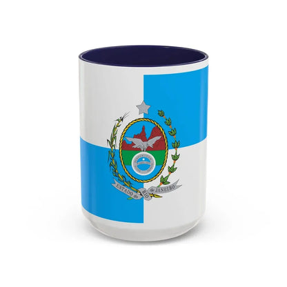 Flag of Rio de Janeiro Brazil - Accent Coffee Mug 15oz Navy - Go Mug Yourself