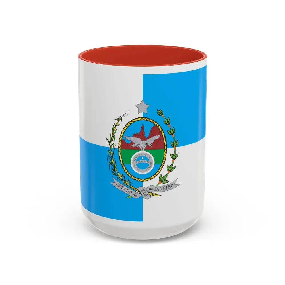 Flag of Rio de Janeiro Brazil - Accent Coffee Mug 15oz Red - Go Mug Yourself
