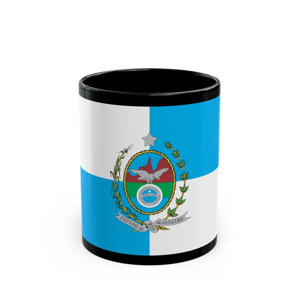 Flag of Rio de Janeiro Brazil - Black Coffee Mug-11oz-Go Mug Yourself