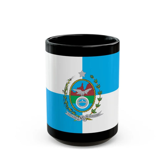 Flag of Rio de Janeiro Brazil - Black Coffee Mug-15oz-Go Mug Yourself