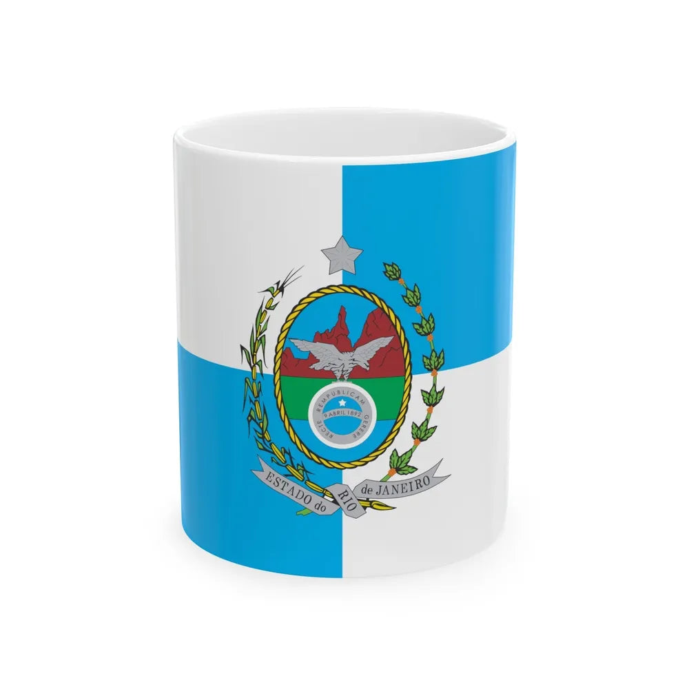 Flag of Rio de Janeiro Brazil - White Coffee Mug-11oz-Go Mug Yourself