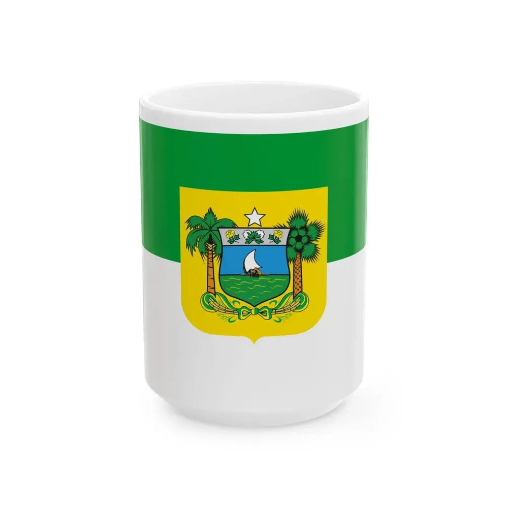 Flag of Rio Grande do Norte Brazil - White Coffee Mug 15oz - Go Mug Yourself