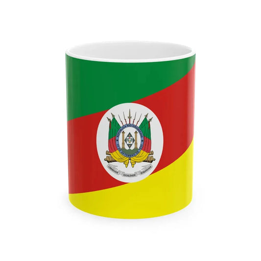 Flag of Rio Grande do Sul Brazil - White Coffee Mug 11oz - Go Mug Yourself