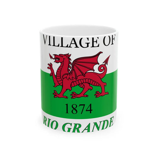 Flag of Rio Grande Ohio (United States) White Coffee Mug 11oz - Go Mug Yourself