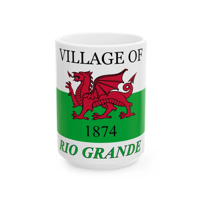 Flag of Rio Grande Ohio (United States) White Coffee Mug 15oz - Go Mug Yourself