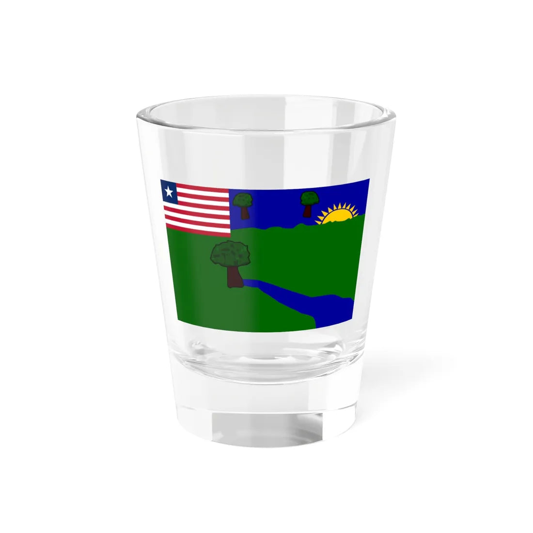 Flag of River Gee County (Liberia) Shot Glass 1.5oz 1.5oz - Go Mug Yourself