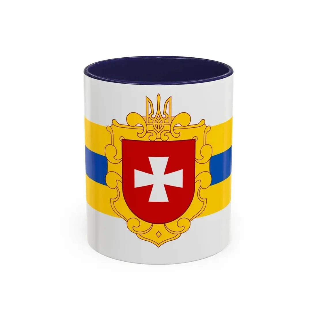Flag of Rivne Oblast Ukraine - Accent Coffee Mug 11oz Navy - Go Mug Yourself