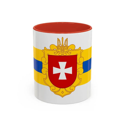 Flag of Rivne Oblast Ukraine - Accent Coffee Mug 11oz Red - Go Mug Yourself