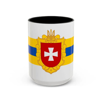 Flag of Rivne Oblast Ukraine - Accent Coffee Mug 15oz Black - Go Mug Yourself