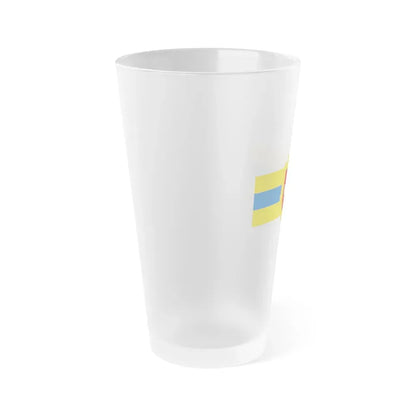 Flag of Rivne Oblast Ukraine - Frosted Pint Glass 16oz - Go Mug Yourself